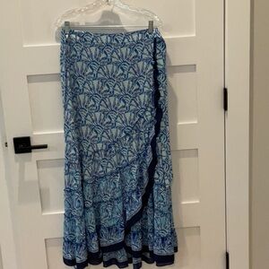 Lilly Pulitzer Blue Floral Maxi Skirt